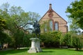 Sayles Hall and Gordian III Statue, Brown University Royalty Free Stock Photo