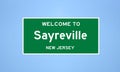 Sayreville, New Jersey city limit sign. Town sign from the USA. Royalty Free Stock Photo
