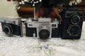 Three Soviet Cameras - Chaika 2, Kiev 4, and Lubitel 166