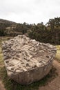 Saywite archaeological zone, a kind of stone plan or sketch made by Inca architects to control the hydraulic works Royalty Free Stock Photo