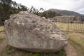 Saywite archaeological zone,a kind of stone plan or sketch made by Inca architects to control the hydraulic works Royalty Free Stock Photo