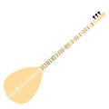 Saz con icon. Baglama Saz sign. Saz musical instrument symbol. flat style