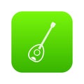 Saz turkish music instrument icon digital green