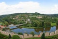 Sazava River and Cesky Sternberk Village, Czechia Royalty Free Stock Photo