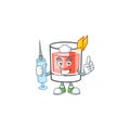 Sazerac alcohol cartoon character with nurse mascot