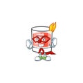 Sazerac alcohol cartoon character with super hero mascot