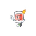 Sazerac alcohol cartoon character with two finger mascot