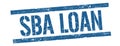 SBA LOAN text on blue vintage lines stamp