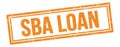 SBA LOAN text on orange grungy vintage stamp