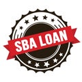 SBA LOAN text on red brown ribbon stamp