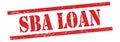 SBA LOAN text on red grungy lines stamp