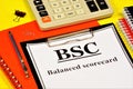 SBC. Balanced scorecard. The text label in the form on the folder. Royalty Free Stock Photo