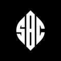 SBC circle letter logo design with circle and ellipse shape. SBC ellipse letters with typographic style. The three initials form a Royalty Free Stock Photo