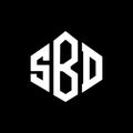 SBD letter logo design with polygon shape. SBD polygon and cube shape logo design. SBD hexagon vector logo template white and Royalty Free Stock Photo
