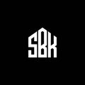 SBK letter logo design on BLACK background. SBK creative initials letter logo concept. SBK letter design Royalty Free Stock Photo