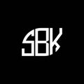 SBK letter logo design on black background. SBK creative initials letter logo concept. SBK letter design.SBK letter logo design on Royalty Free Stock Photo