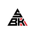 SBK triangle letter logo design with triangle shape. SBK triangle logo design monogram. SBK triangle vector logo template with red Royalty Free Stock Photo