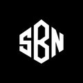 SBN letter logo design with polygon shape. SBN polygon and cube shape logo design. SBN hexagon vector logo template white and Royalty Free Stock Photo
