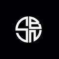SBN logo SBN icon SBN monogram SBN letter minimalist Circle flat Unique modern abstract logo design Royalty Free Stock Photo