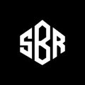 SBR letter logo design with polygon shape. SBR polygon and cube shape logo design. SBR hexagon vector logo template white and Royalty Free Stock Photo