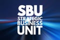 SBU - Strategic Business Unit acronym, concept background