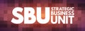 SBU - Strategic Business Unit acronym concept