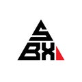 SBX triangle letter logo design with triangle shape. SBX triangle logo design monogram. SBX triangle vector logo template with red Royalty Free Stock Photo
