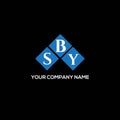 SBY letter logo design on BLACK background. SBY creative initials letter logo concept. SBY letter design Royalty Free Stock Photo