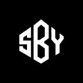 SBY letter logo design with polygon shape. SBY polygon and cube shape logo design. SBY hexagon vector logo template white and Royalty Free Stock Photo