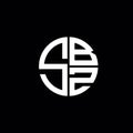 SBZ logo SBZ icon SBZ monogram SBZ letter minimalist Circle flat Unique modern abstract logo design Royalty Free Stock Photo