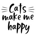 Cats rule the world, black and white vector graphics, English phrases,phrase illustrations of Cat claw design Royalty Free Stock Photo