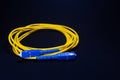 SC SC CONNECTOR YELLOW OFC PATCH CORD TELE COMMUNICATION Royalty Free Stock Photo