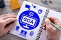 Sca concept on a notepad Royalty Free Stock Photo