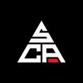 SCA triangle letter logo design with triangle shape. SCA triangle logo design monogram. SCA triangle vector logo template with red Royalty Free Stock Photo