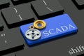 SCADA concept on keyboard button Royalty Free Stock Photo