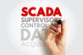SCADA Supervisory Control and Data Acquisition acronym concept shown with hand holding marker. Industrial automation and control Royalty Free Stock Photo