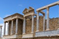 Scaenae frons of the Antique Roman Theatre in Merida, Spain. Royalty Free Stock Photo