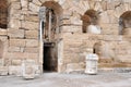 Scaenae Frons Behind Stage at Historic Theatre, Hierapolis, Pamukkale, Denizli Province, Turkey Royalty Free Stock Photo