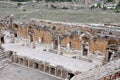Scaenae Frons Behind Stage at Historic Theatre, Hierapolis, Pamukkale, Denizli Province, Turkey Royalty Free Stock Photo