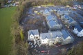 Scaffold at construction of new houses in residential building site UK Royalty Free Stock Photo