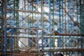 Scaffold. Construction Scaffoldings. It used as the temporary structure to support building structure during construction Royalty Free Stock Photo