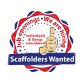 Scaffold Gangs Required - grunge printable label / stamp
