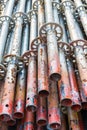 Scaffold pipe closeup Royalty Free Stock Photo