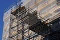 Scaffold and safety net at a building Royalty Free Stock Photo