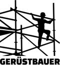 Scaffolder on the frame with german job title Royalty Free Stock Photo