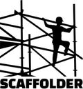 Scaffolder on the frame with job title Royalty Free Stock Photo