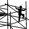 Scaffolder on the frame silhouette Royalty Free Stock Photo