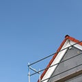 Scaffolding around roof Royalty Free Stock Photo