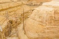 Scaffolding behind the great Sphinx in Giza plateau. Cairo, Egypt Royalty Free Stock Photo