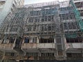 Scaffolding building Hong Kong Kowloon Sham Shui Po, to be demolished and redevelop